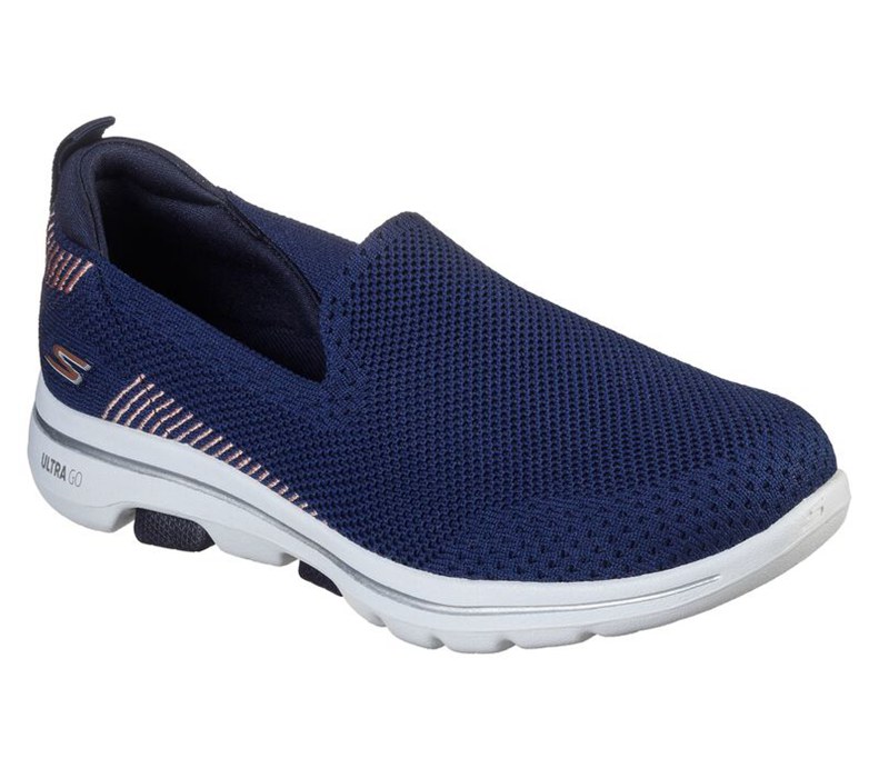 Skechers Dam Marinblå Slip On - Gowalk 5 - Prized - Sverige (GQDBW-5802)